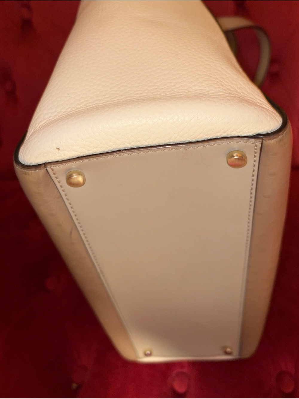Kate Spade Houston Street Exotic Demarco Tote taupe ostrich-embossed leather - Picture 4 of 9